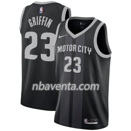 Camiseta Hombre Detroit Pistons Blake Griffin 23 2018-19 Nike City Edition Negro Azul Swingman Camiseta Hombre Detroit Pistons Blake Griffin 23 2018-19 Nike City Edition Negro Azul Swingman